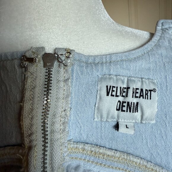Velvet Heart Denim Vest Tank Sleeveless Top Light Wash Jean sz Large - Picture 7 of 8